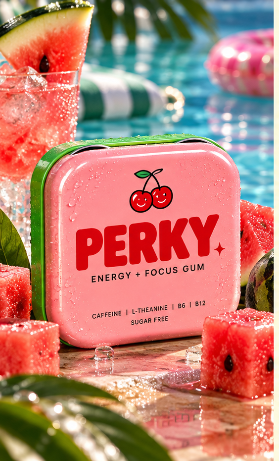 WATERMELON GLOW limited-edition PERKY gum