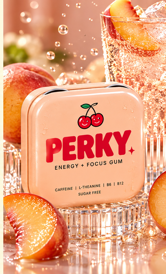PEACHY FIZZ limited-edition PERKY gum