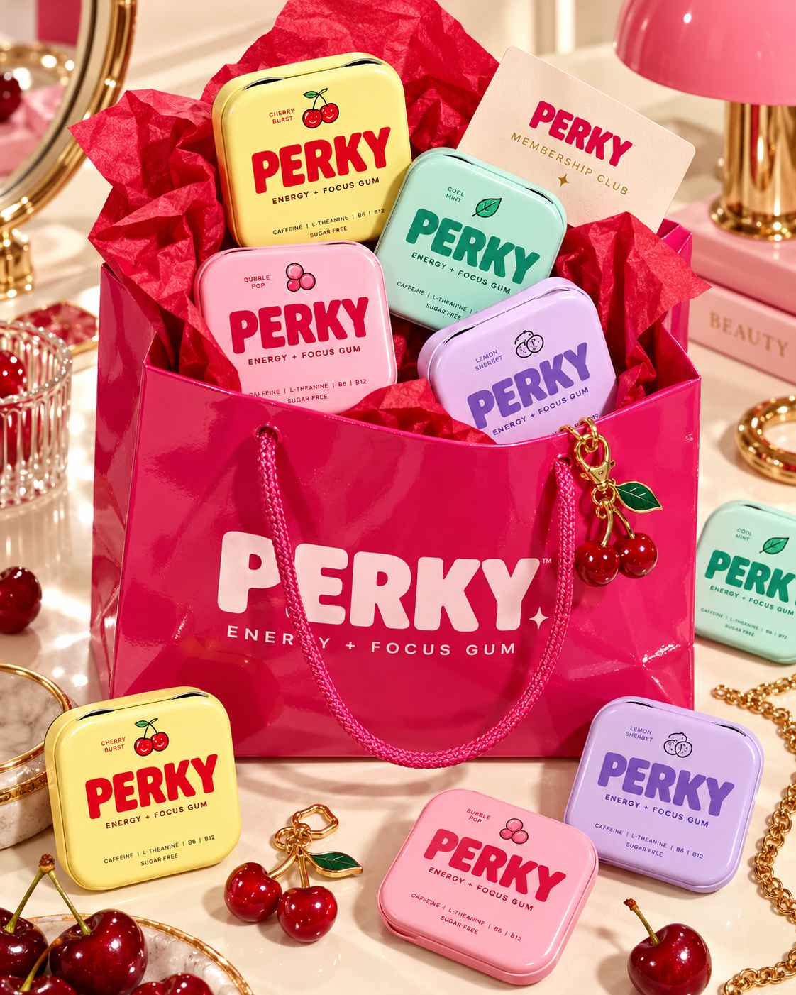 PERKY gift bag filled with the complete flavour collection