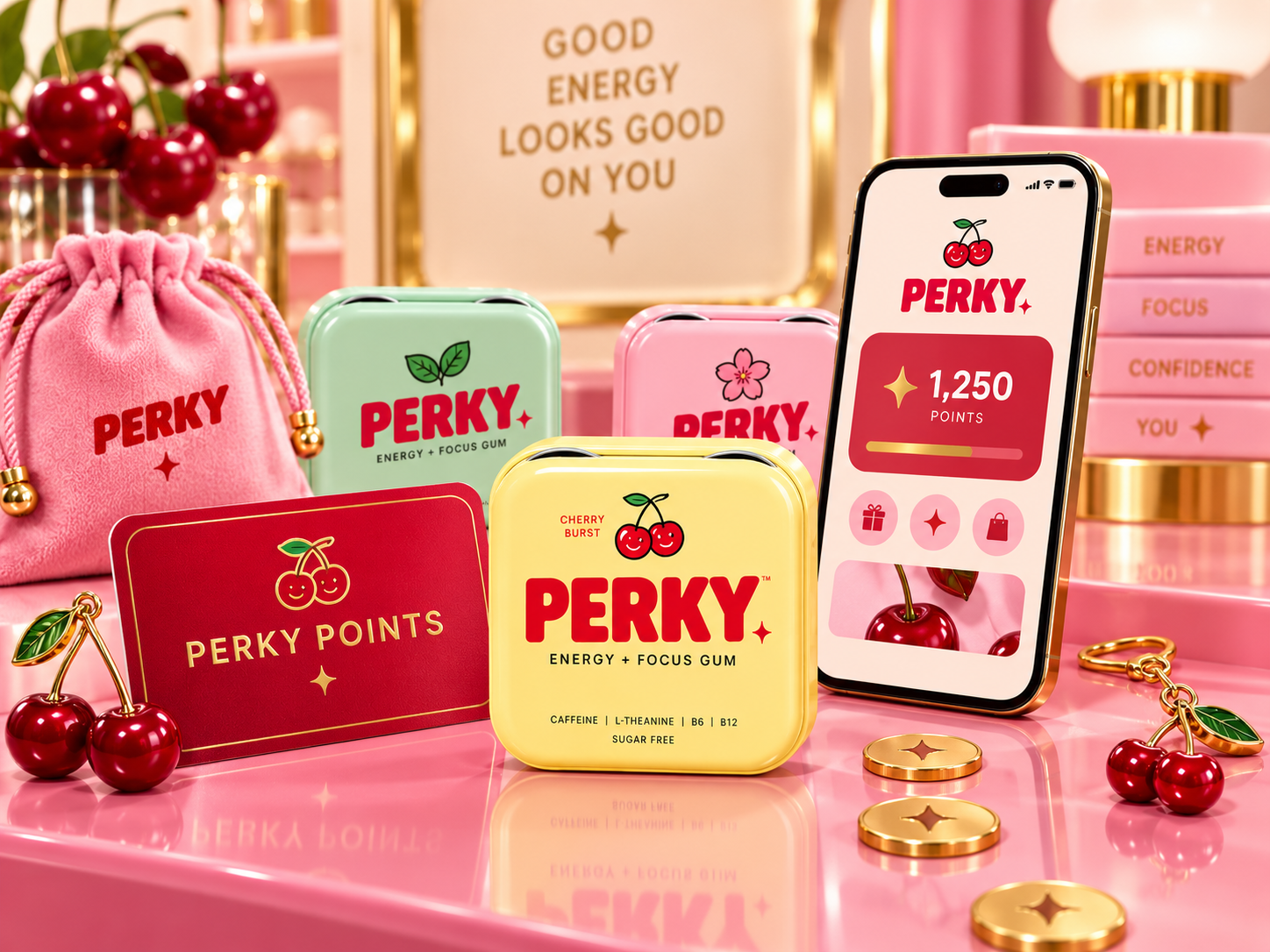 PERKY Points card, rewards wallet and product collection